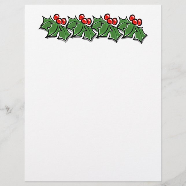 Holly Leaves, Holly berries, Kerstmis (Voorkant)
