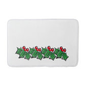 Holly Leaves, Holly berries, Kerstmis Badmat (Voorkant)