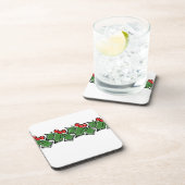 Holly Leaves, Holly berries, Kerstmis Bier Onderzetter (Rechterzijde)