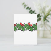 Holly Leaves, Holly berries, Kerstmis Briefkaart (Staand voorkant)