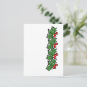 Holly Leaves, Holly berries, Kerstmis Briefkaart (Staand voorkant)