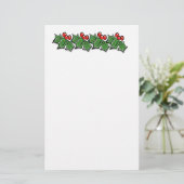 Holly Leaves, Holly berries, Kerstmis Briefpapier (Staand voorkant)