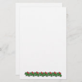 Holly Leaves, Holly berries, Kerstmis Briefpapier (Voorkant / Achterkant)