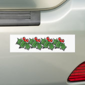 Holly Leaves, Holly berries, Kerstmis Bumpersticker (Op auto)