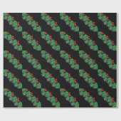 Holly Leaves, Holly berries, Kerstmis Cadeaupapier (Vlak)