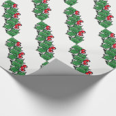 Holly Leaves, Holly berries, Kerstmis Cadeaupapier (Hoek)