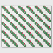 Holly Leaves, Holly berries, Kerstmis Cadeaupapier (Vlak)