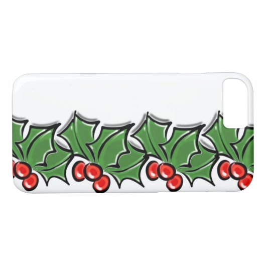 Holly Leaves, Holly berries, Kerstmis Case-Mate iPhone Case (Achterkant (Horizontaal))