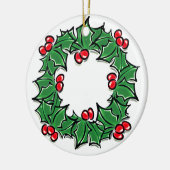 Holly Leaves, Holly berries, Kerstmis Keramisch Ornament (Links)