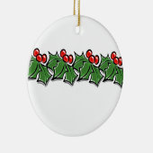 Holly Leaves, Holly berries, Kerstmis Keramisch Ornament (Rechts)