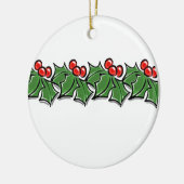 Holly Leaves, Holly berries, Kerstmis Keramisch Ornament (Links)