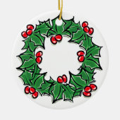 Holly Leaves, Holly berries, Kerstmis Keramisch Ornament (Voorkant)