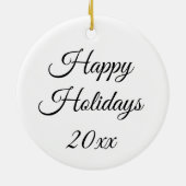 Holly Leaves, Holly berries, Kerstmis Keramisch Ornament (Achterkant)