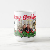 Holly Leaves, Holly berries, Kerstmis Koffiemok (Center)