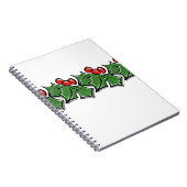 Holly Leaves, Holly berries, Kerstmis Notitieboek (Rechterzijde)