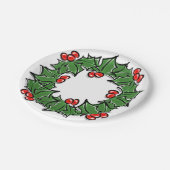 Holly Leaves, Holly berries, Kerstmis Papieren Bordje (Gekanteld)