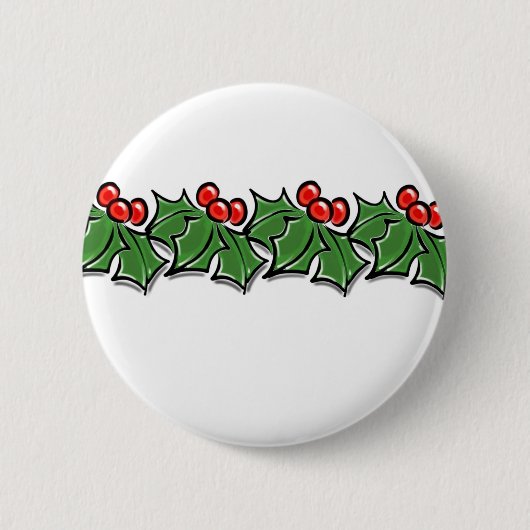 Holly Leaves, Holly berries, Kerstmis Ronde Button 5,7 Cm (Voorkant)