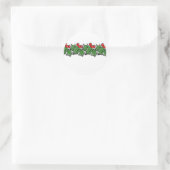 Holly Leaves, Holly berries, Kerstmis Ronde Sticker (Tas)