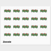 Holly Leaves, Holly berries, Kerstmis Vierkante Sticker (Vel)