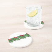 Holly Leaves, Holly berries, Kerstmis Zandsteen Onderzetter (Zijkant)