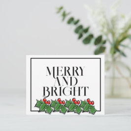 Holly Leaves, Holly berries, leuke vakantie-Briefk Briefkaart
