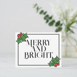 Holly Leaves, Holly berries, leuke vakantie-Briefk Briefkaart
