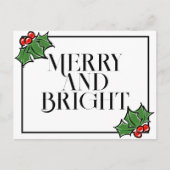 Holly Leaves, Holly berries, leuke vakantie-Briefk Briefkaart (Voorkant)