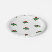 Holly Leaves, Holly berries, prettig vakantiepatro Papieren Bordje (Gekanteld)