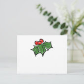Holly Leaves, Holly berries, prettige vakantie bot Briefkaart (Staand voorkant)