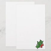 Holly Leaves, Holly berries, prettige vakantie bot Briefpapier (Voorkant / Achterkant)