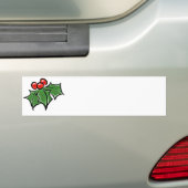 Holly Leaves, Holly berries, prettige vakantie bot Bumpersticker (Op auto)