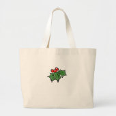 Holly Leaves, Holly berries, prettige vakantie bot Grote Tote Bag (Voorkant)