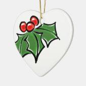 Holly Leaves, Holly berries, prettige vakantie bot Keramisch Ornament (Links)
