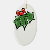 Holly Leaves, Holly berries, prettige vakantie bot Keramisch Ornament (Rechts)