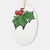 Holly Leaves, Holly berries, prettige vakantie bot Keramisch Ornament (Links)