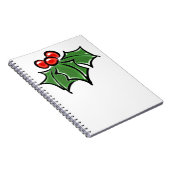 Holly Leaves, Holly berries, prettige vakantie bot Notitieboek (Rechterzijde)