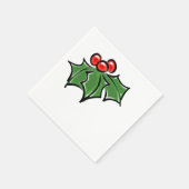 Holly Leaves, Holly berries, prettige vakantie bot Servet (Hoek)