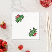 Holly Leaves, Holly berries, prettige vakantie bot Servetten (Insitu)