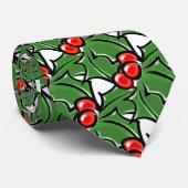 Holly Leaves, Holly berries, prettige vakantie bot Stropdas (Opgerold)