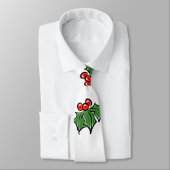 Holly Leaves, Holly berries, prettige vakantie bot Stropdas (Gebonden)