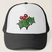 Holly Leaves, Holly berries, prettige vakantie bot Trucker Pet (Voorkant)