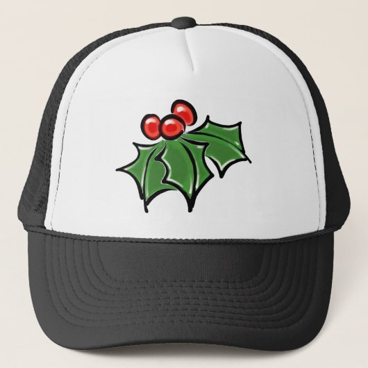 Holly Leaves, Holly berries, prettige vakantie bot Trucker Pet (Voorkant)