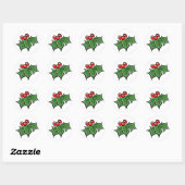 Holly Leaves Holly bessen leuke vakantie botanisch Ronde Sticker (Vel)