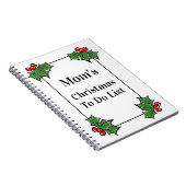 Holly Leaves Holly bessen leuke vakantie Notitieboek (Rechterzijde)