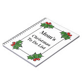 Holly Leaves Holly bessen leuke vakantie Notitieboek (Linkerzijde)