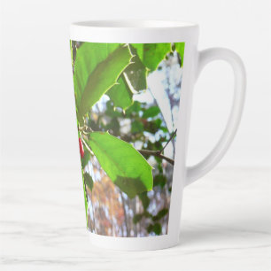 Holly Leaves II Holiday Nature Botanical Latte Mok