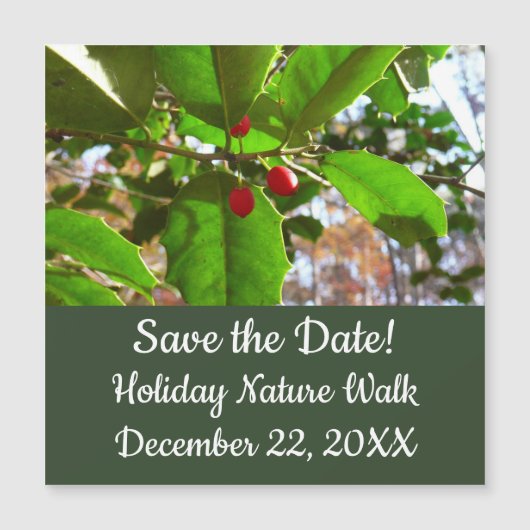 Holly Leaves II Holiday Natuur Botanisch (Voorkant)