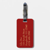 Holly Leaves II Holiday Natuur Botanisch Bagagelabel (Achterkant verticaal)