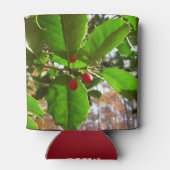 Holly Leaves II Holiday Natuur Botanisch Blikjeskoeler (Achterkant)