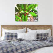 Holly Leaves II Holiday Natuur Botanisch Canvas Afdruk (Insitu (Slaapkamer))